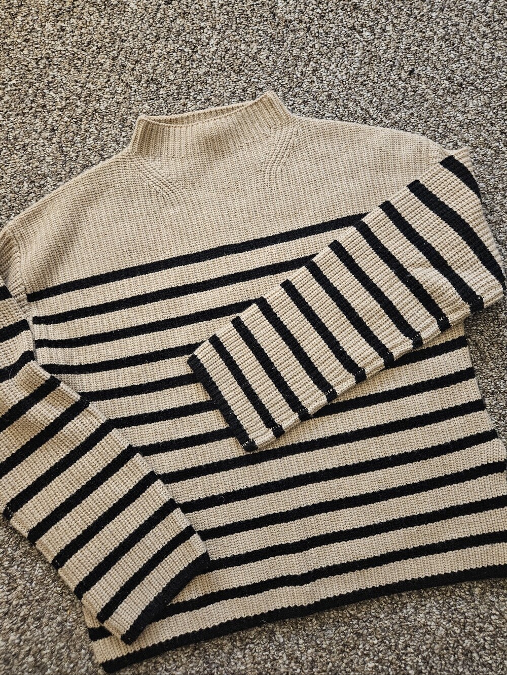 Rails Wool Cashmere Blend Mock Neck Stripped Sweater Xs